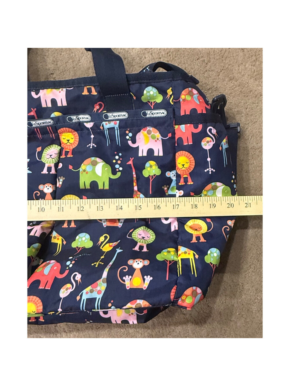 LeSportsac Baby Diaper Bag Ryan Tote Unisex Carry On Animal Print EUC - Picture 9 of 14